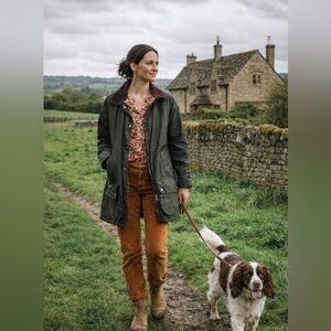 Barbour Waxed Jacket with Julie Dodsworth Floral Lining